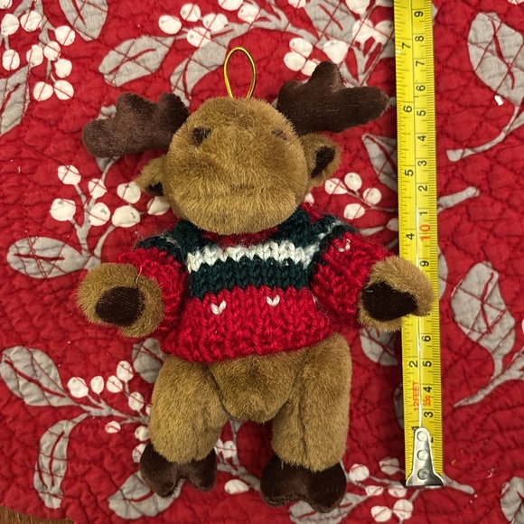 Cute Posable Reindeer with Holiday Sweater. Hook to hang on Tree or sits - Picture 5 of 5